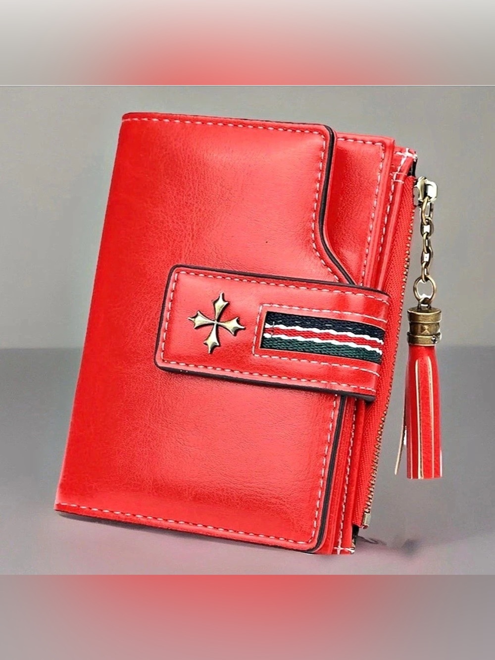 N1636 BAELLERRY Wallet with Multiple Card Slots Tassel Zipper Pull